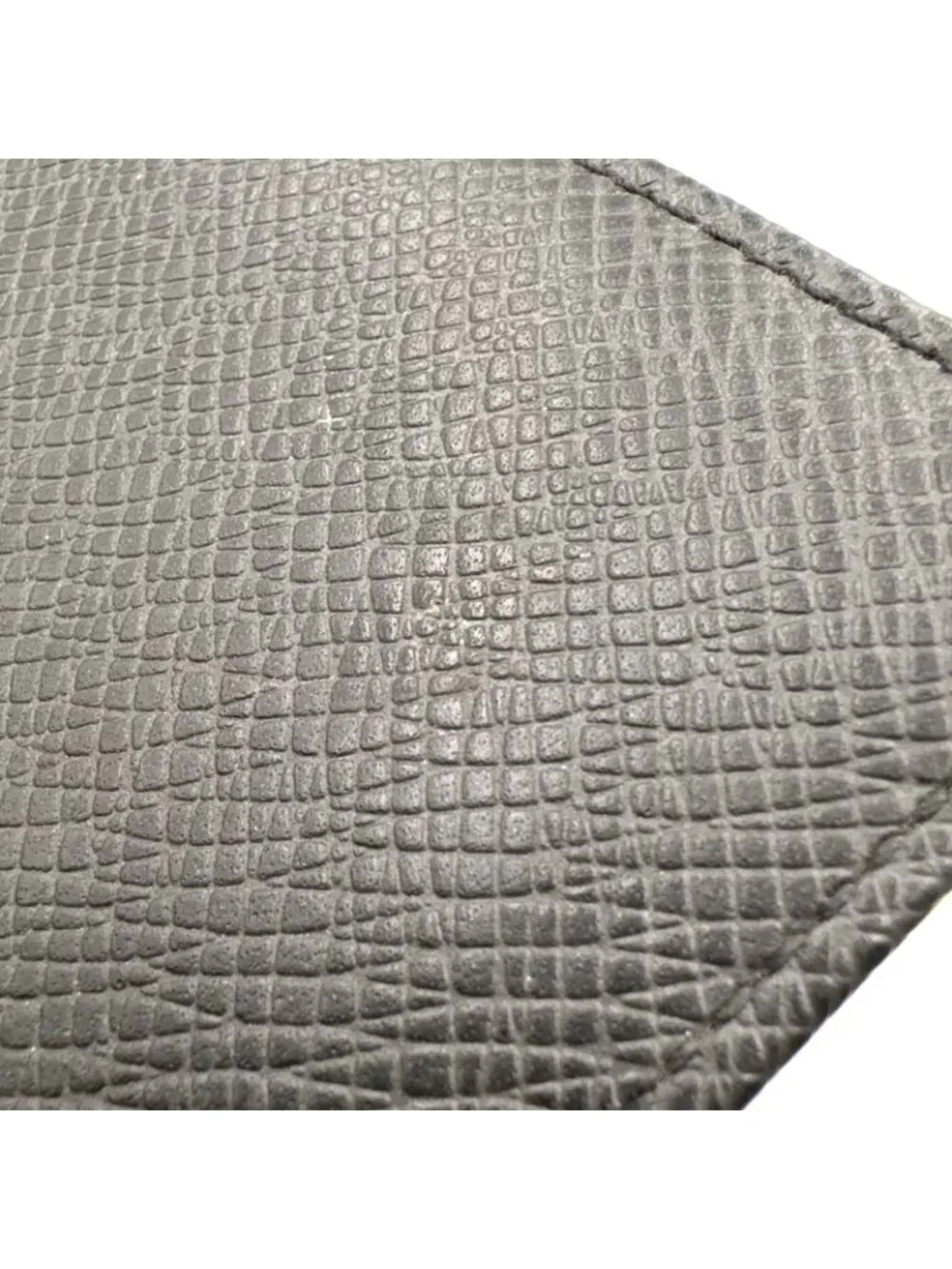 Louis Vuitton Portefeuille Credit Taiga Leather Dark Gray Bifold Billfold Wallet